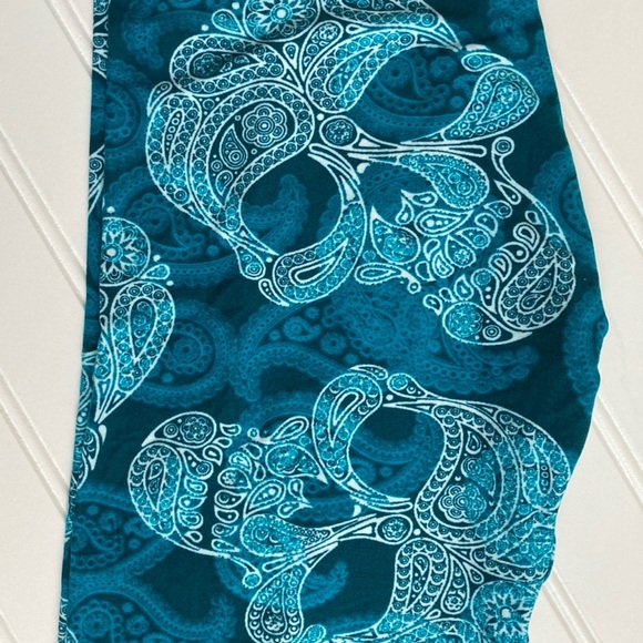 NWT LuLaRoe OS leggings Halloween paisley teal skulls whimsygoth witchy UNICORN - Picture 2 of 4